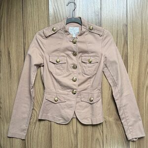 Dynamite Tan Military-Style Women's Jacket with Gold Buttons XS like new